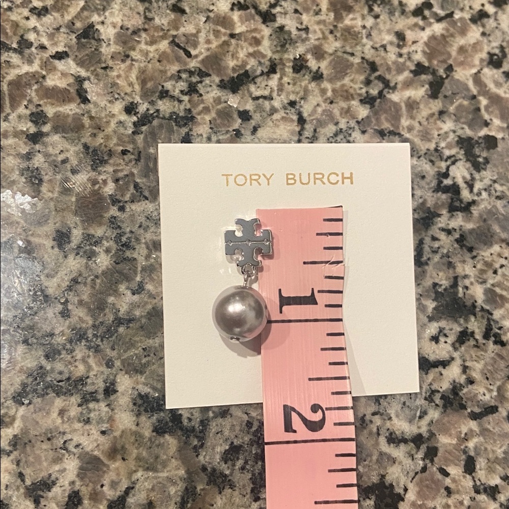 Tory Burch New Silver Pearl Earrings - Picture 7 of 7